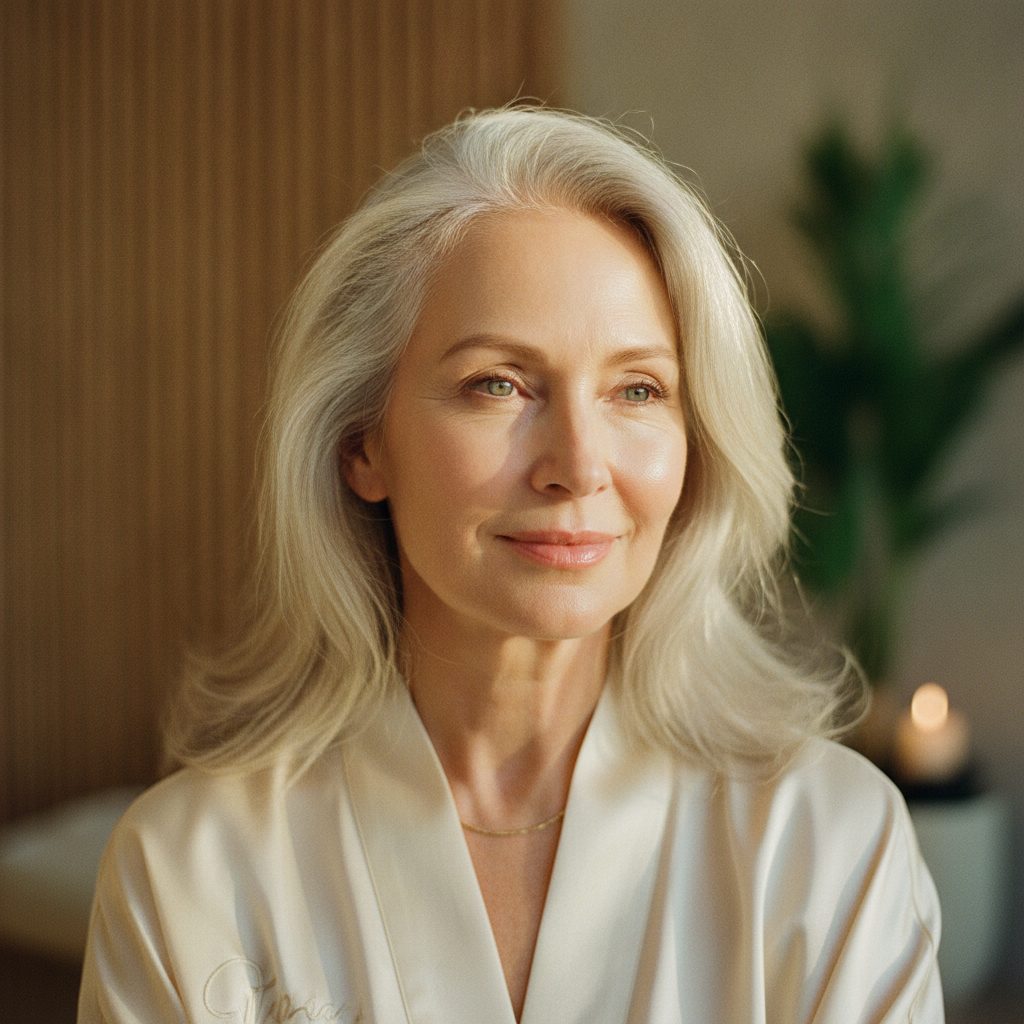 Portrait evoking sharp cognition and klotho protein levels in healthy brain aging
